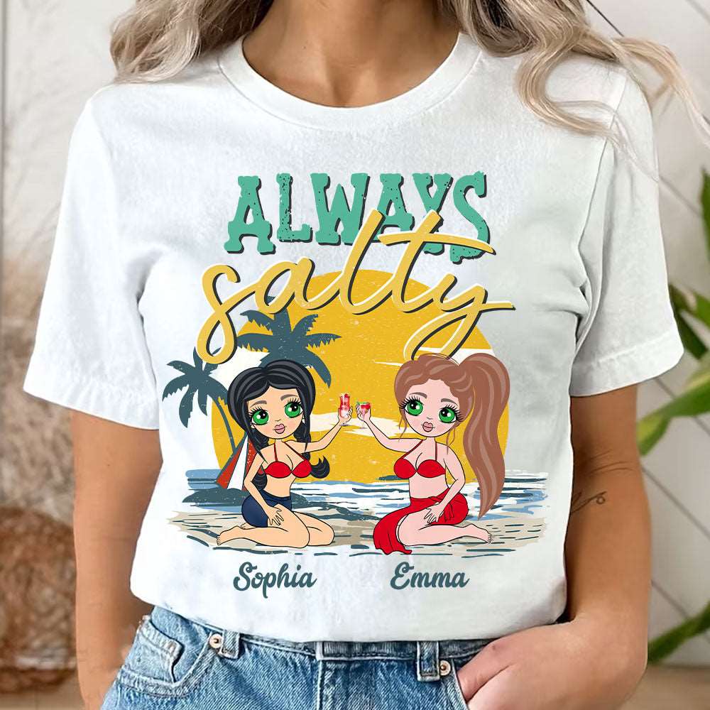 Personalized Always Salty Gift For Beach Besties T-shirt