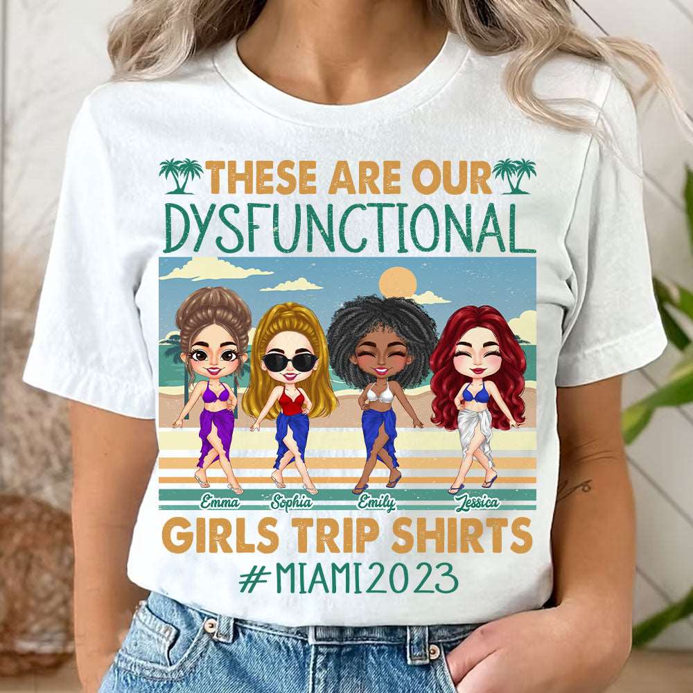 Personalized Our Dysfunctional Girls Trip T-Shirt Gift for Beach Besties