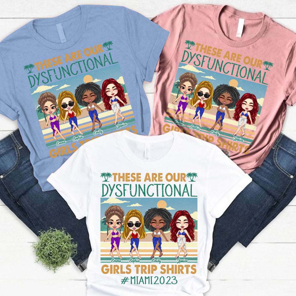 Personalized Our Dysfunctional Girls Trip T-Shirt Gift for Beach Besties