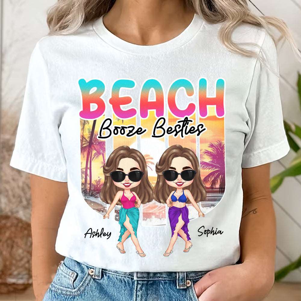 Personalized Beach Booze Friend Summer Shirts, Gift For Her