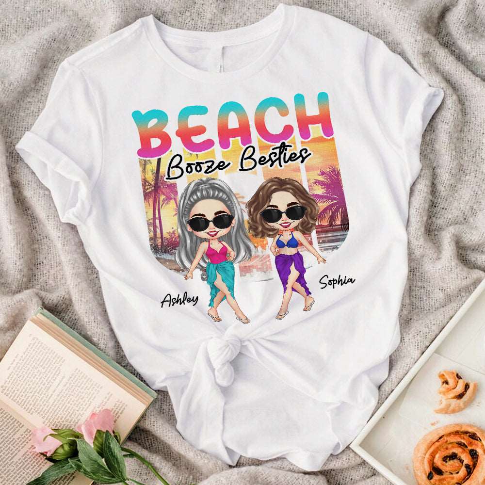 Personalized Beach Booze Friend Summer Shirts, Gift For Her