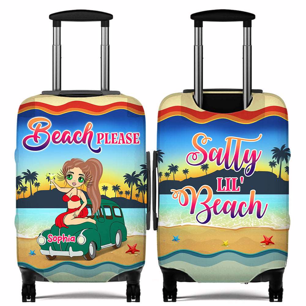 Personalized Salty Lil Beach Beach Girl Luggage Cover NtP230706002