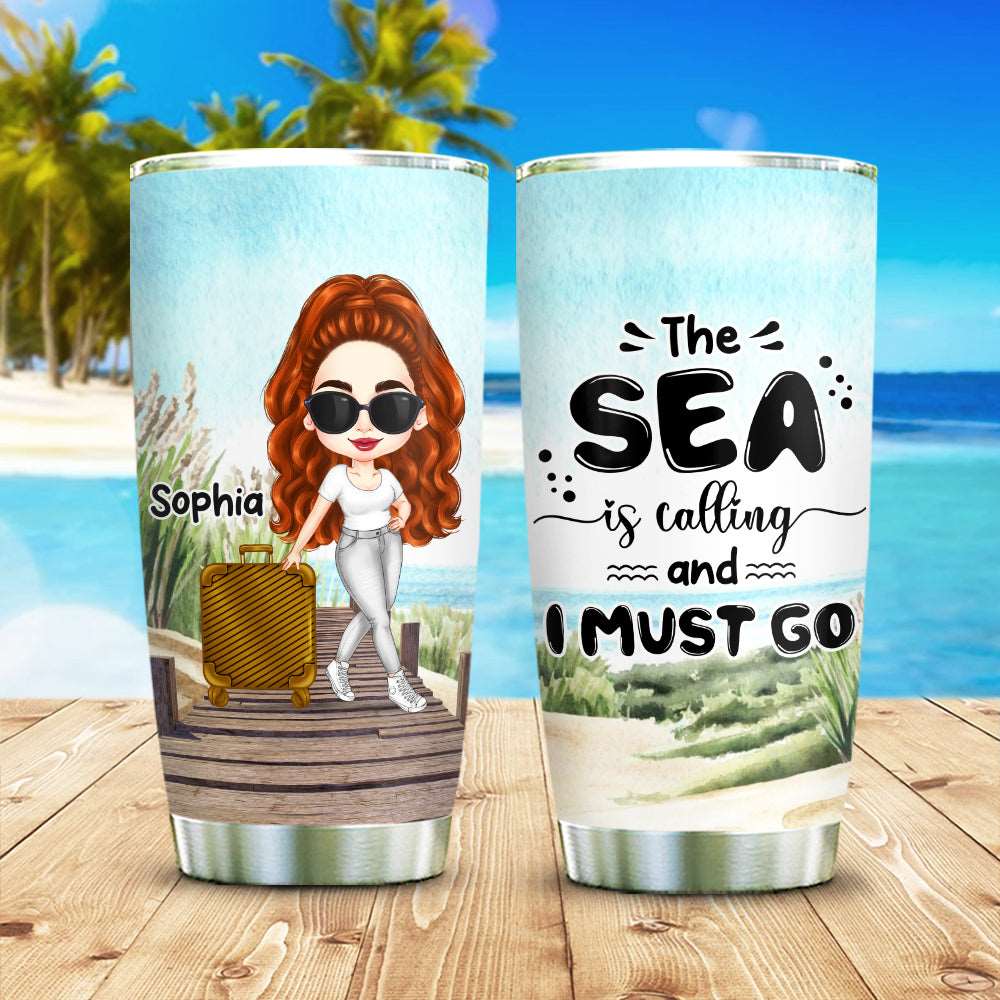 Personalized Just A Girl Who Loves Traveling Tumbler, Gift For Travel Lovers