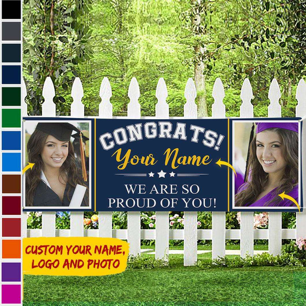 Congrats Class of 2023 Banner With Custom Name Image, Graduation Gift - Extrabily