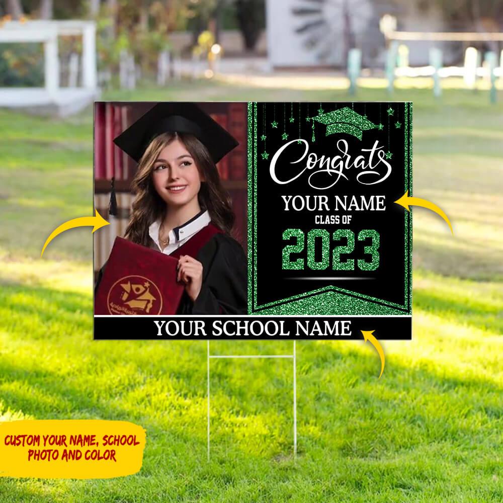 Congrats Class of 2023 Custom Image Yard Sign - Extrabily