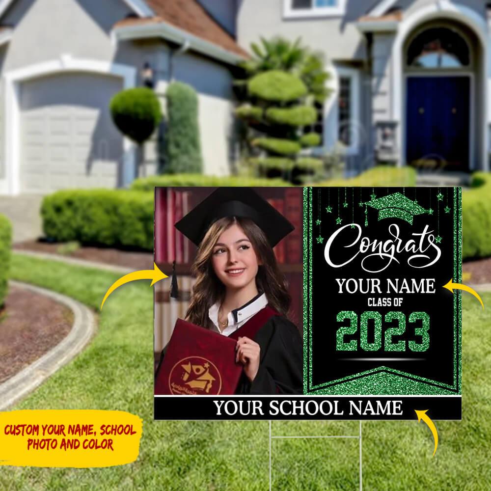 Congrats Class of 2023 Custom Image Yard Sign - Extrabily