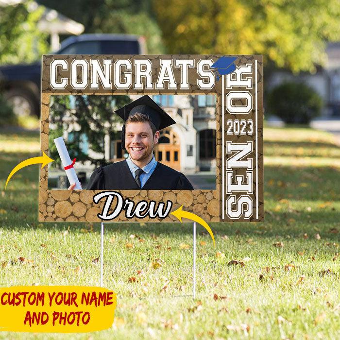Congrats Class of 2023 Custom Image Yard Sign For Graduation Day - Extrabily