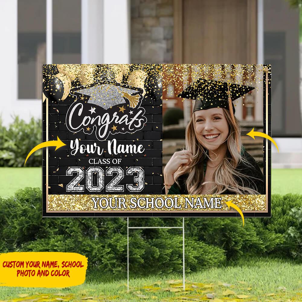Congrats Class of 2023 Custom Image Yard Sign，Graduation Gift - Extrabily