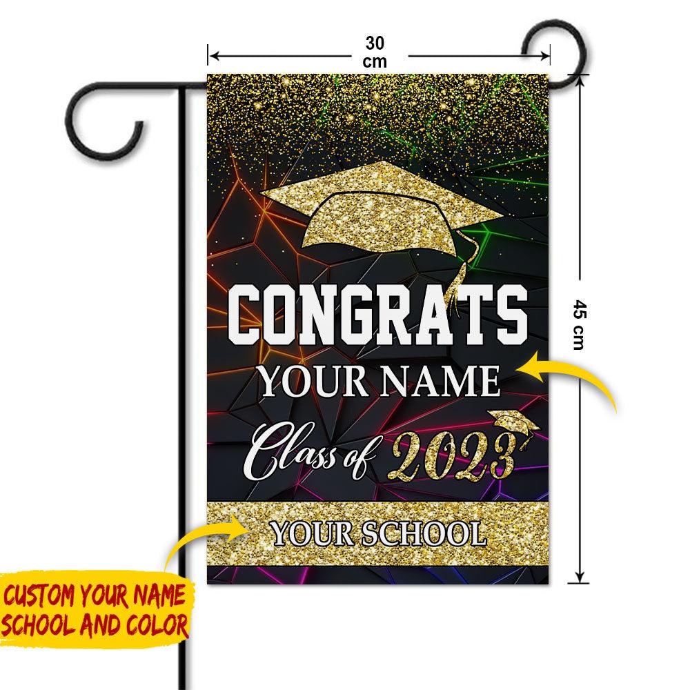 Congrats Class of 2023 Custom Name Garden Flag - Graduation Day - Extrabily