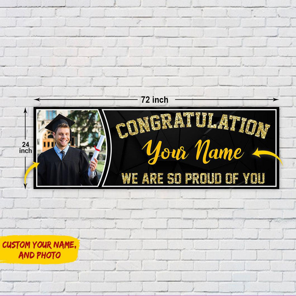 Congratulation Class of 2023 Banner With Custom Image, Graduation Gift - Extrabily