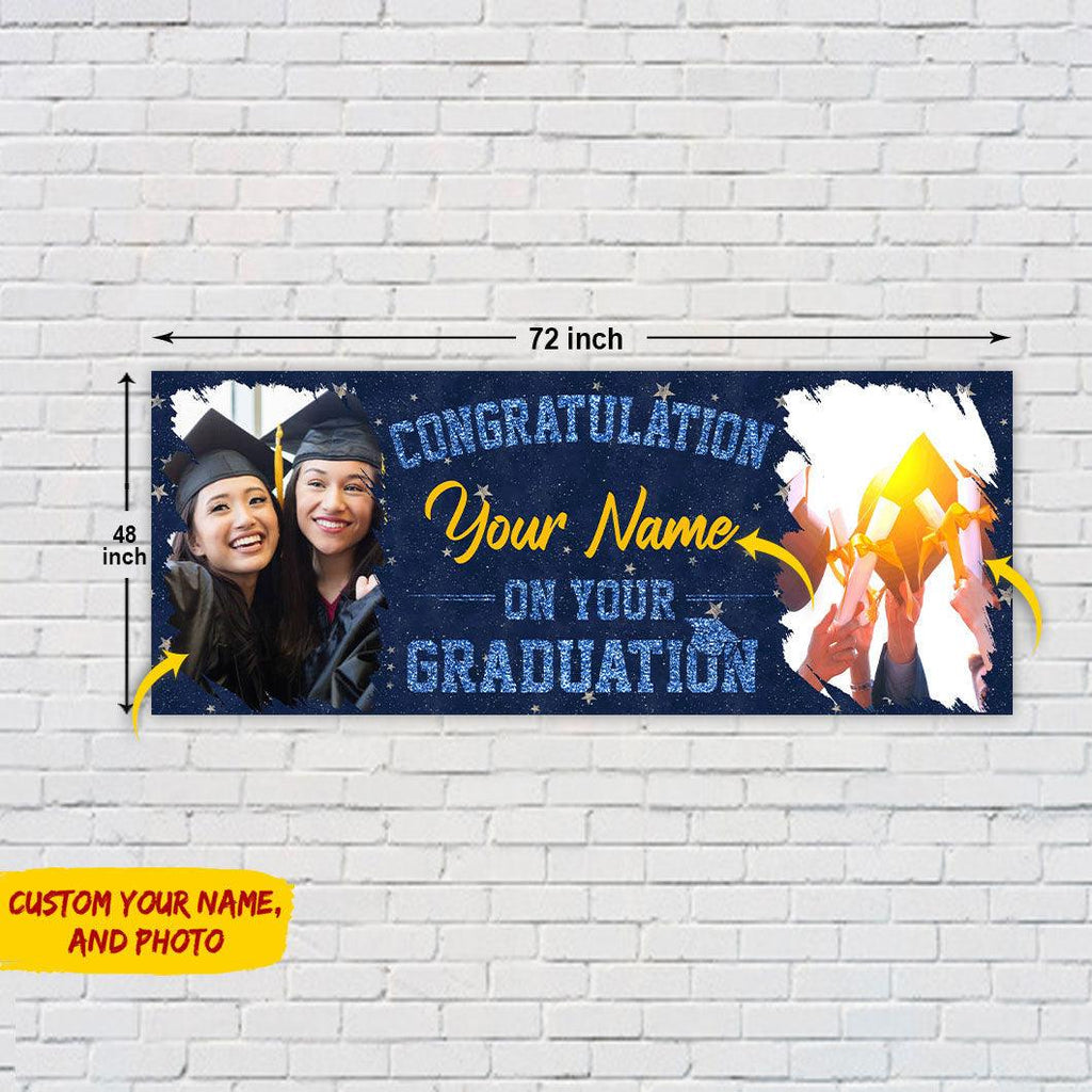 Congratulation On Your Graduation-Personalized Name Photo Banner - Extrabily