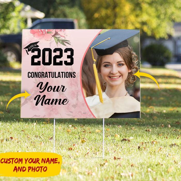 Congratulations Class Sign Congratulations Class of 2023 Custom Image Name Yard Sign For ...