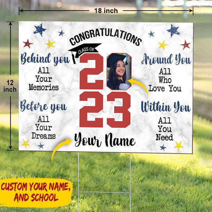 Congratulations Class of 2023 Custom Image Name Yard Sign - Graduation Day - Extrabily