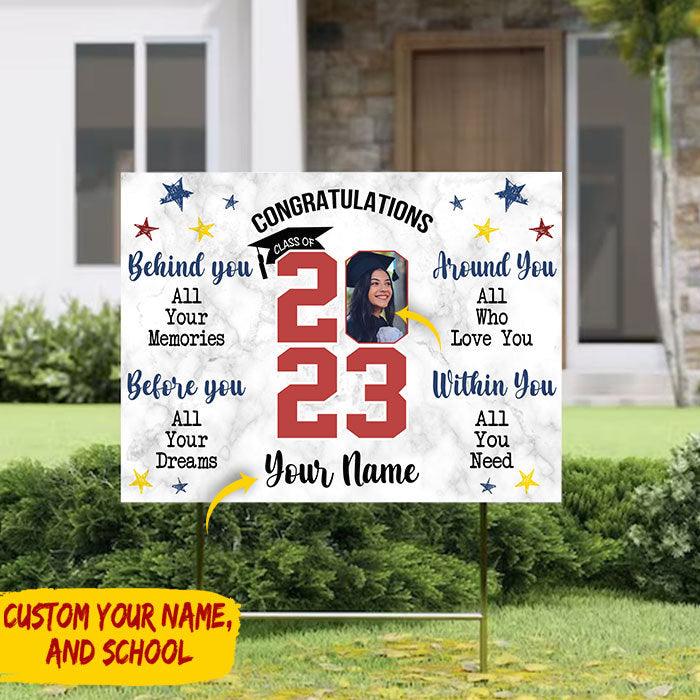 Congratulations Class of 2023 Custom Image Name Yard Sign - Graduation Day - Extrabily