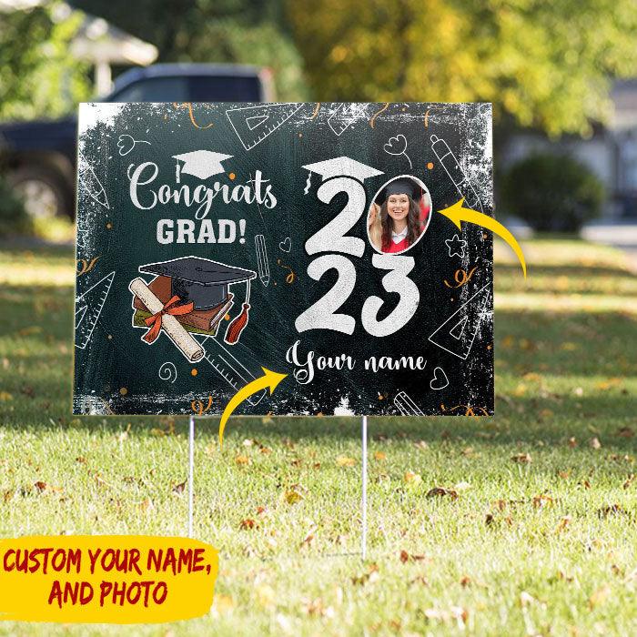 Congratulations On Your Graduation - Upload Image - Personalized Yard Sign - Extrabily