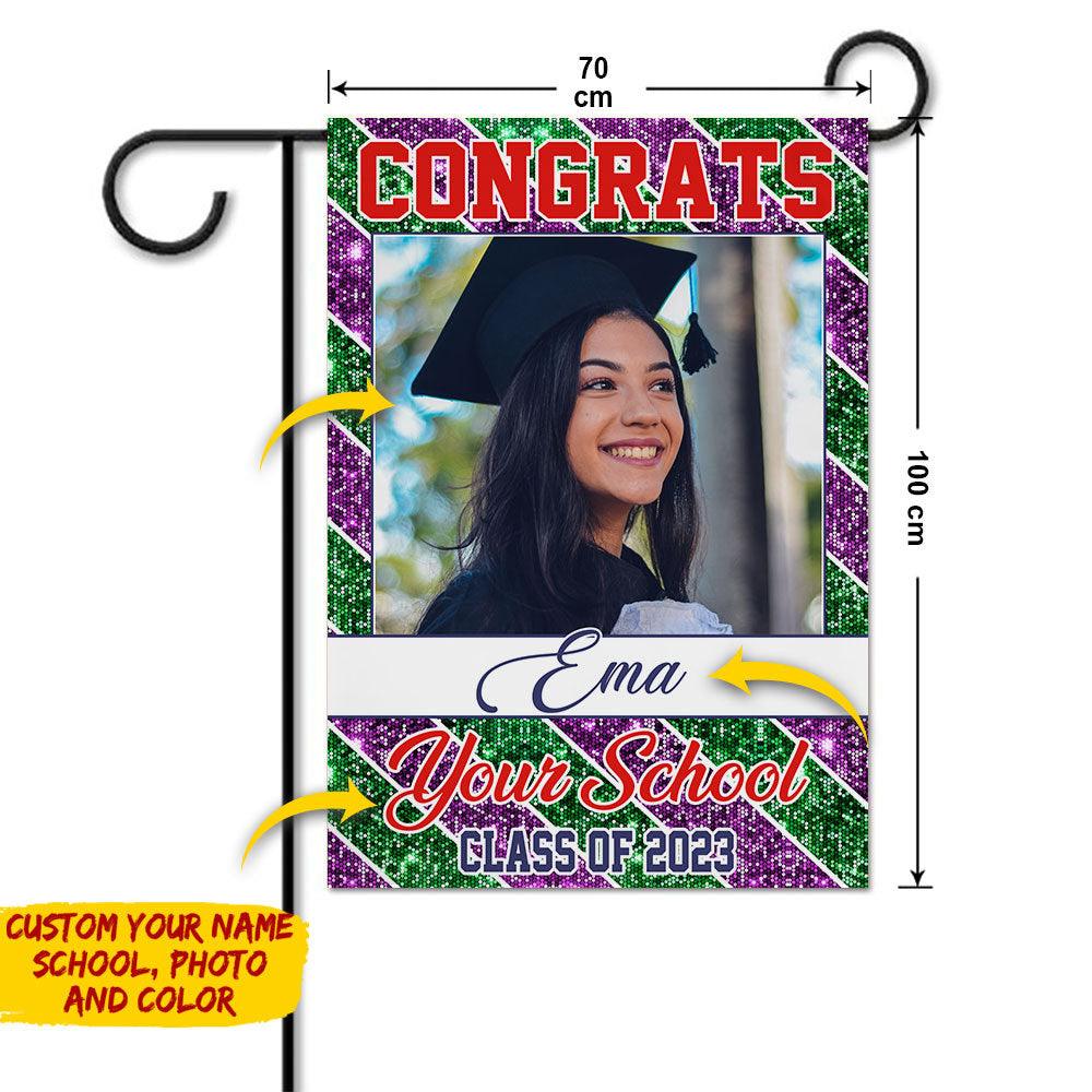 Custom Photo Congrats Class Of 2023, Graduation Garden Flag - Extrabily