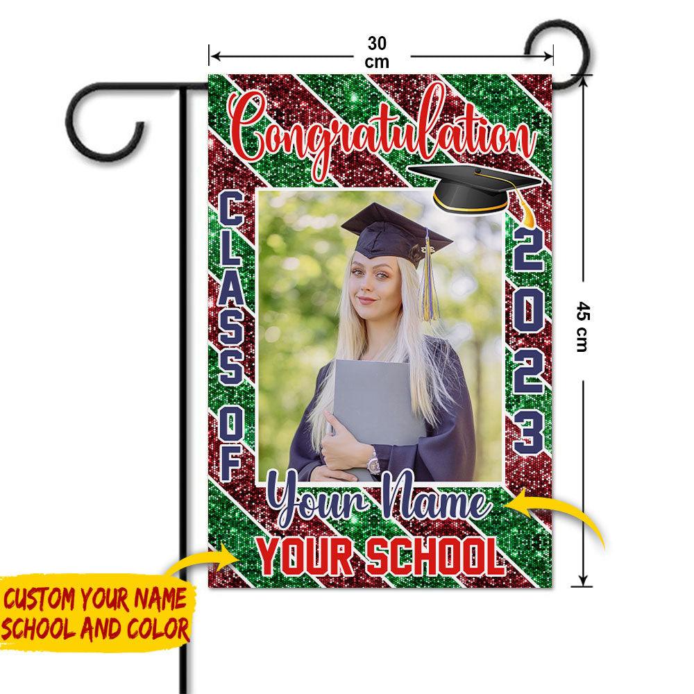 Custom Photo Congratulations Class Of 2023, Graduation Garden Flag - Extrabily