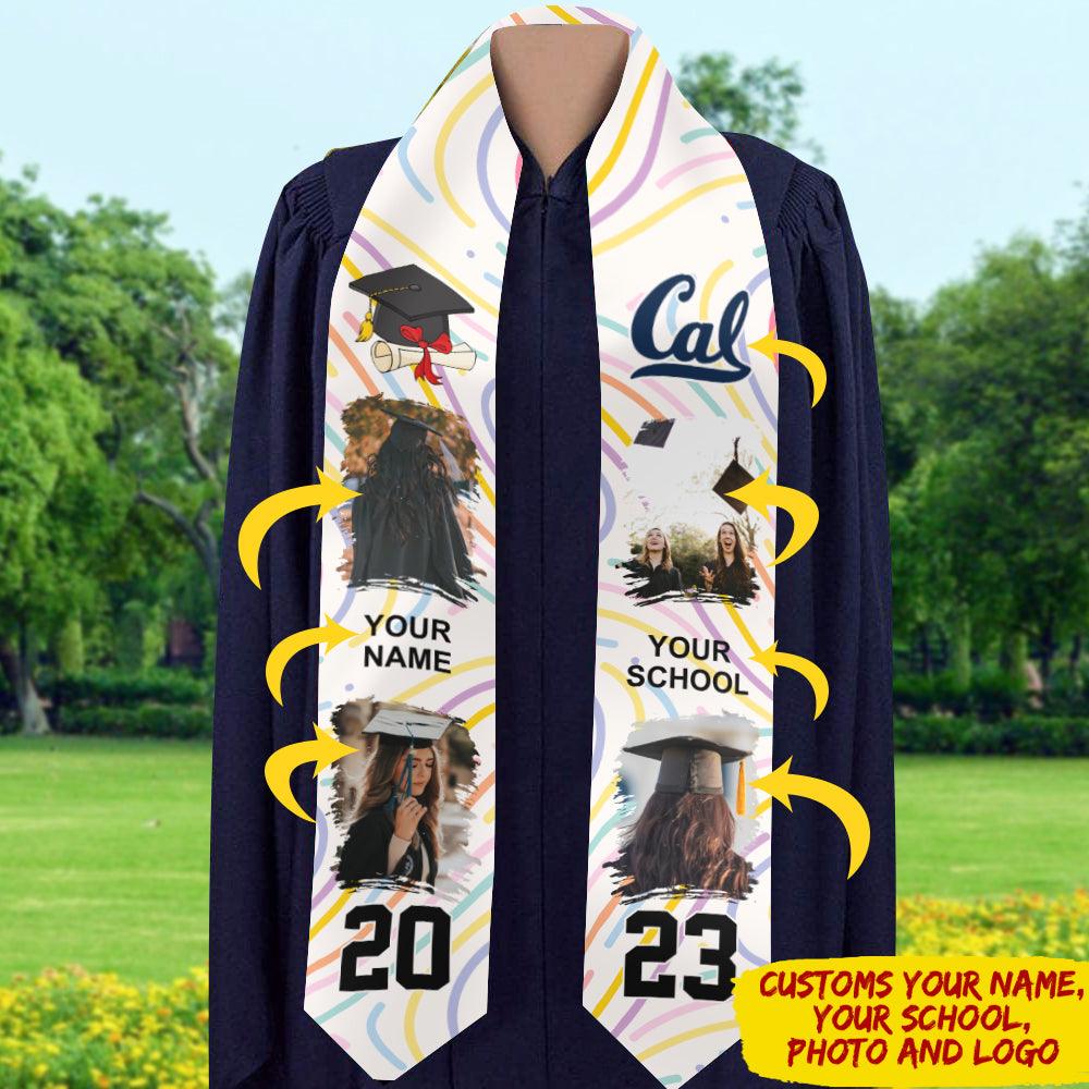 Custom Photo Name Class of 2023 Stoles Sash, Graduation Gift - Extrabily