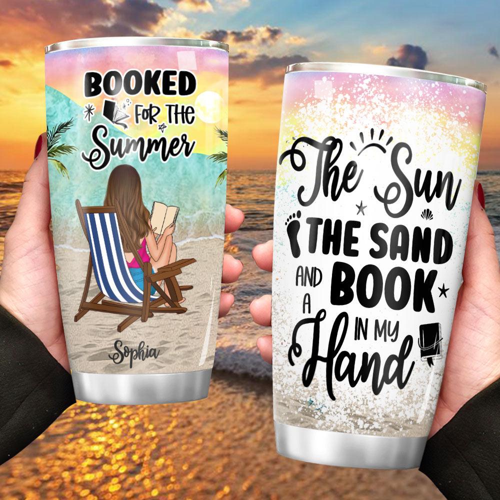 Personalized Booked For The Summer Reading Girl Tumbler, Gift For Her - Extrabily