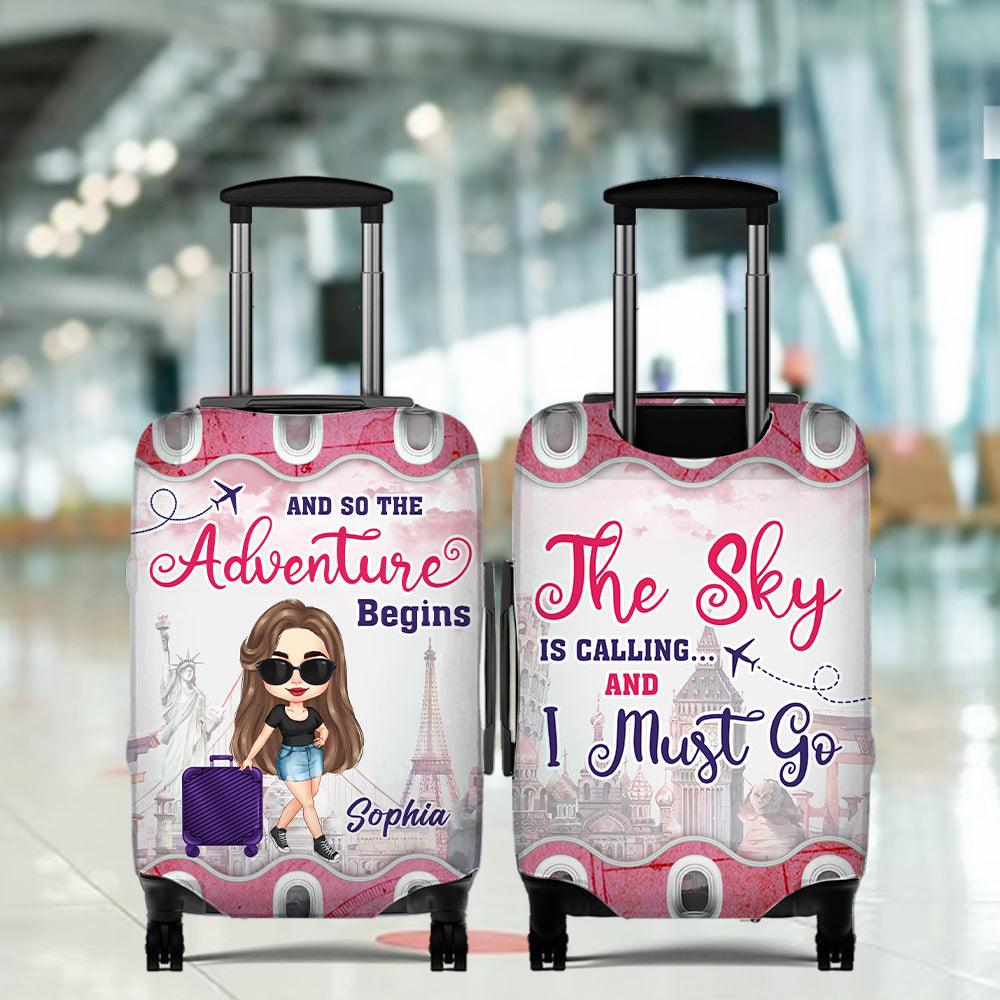 Personalized Just A Girl Who Loves Traveling Luggage Cover, Gift For Travel Lover - Extrabily