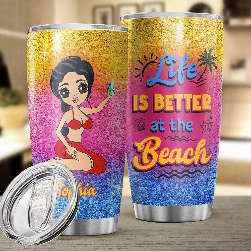 Personalized Life Is Better At The Beach Summer Tumbler, Gift For Her - Extrabily
