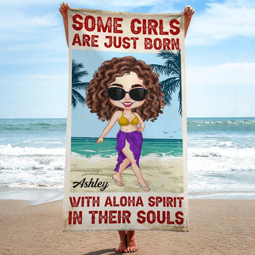 Personalized Some Girls Are Just Born Beach Towel, Gift For Her - Extrabily