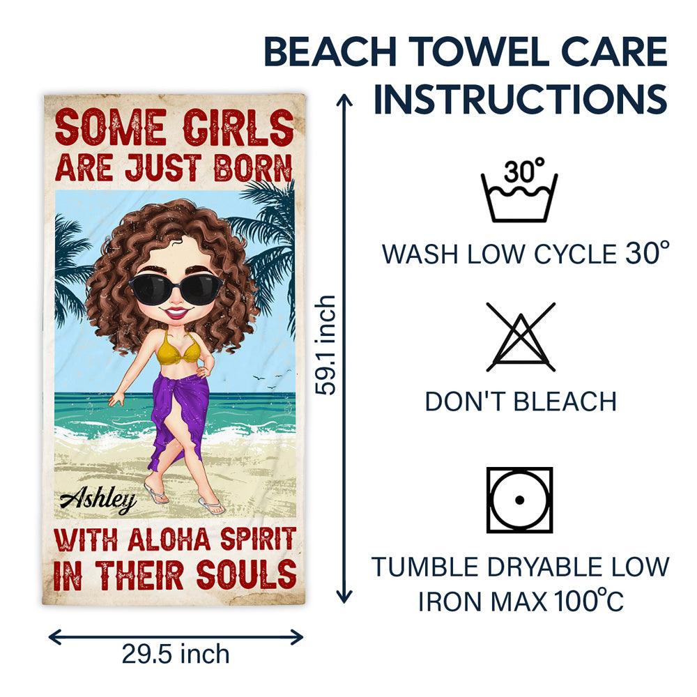 Personalized Some Girls Are Just Born Beach Towel, Gift For Her - Extrabily