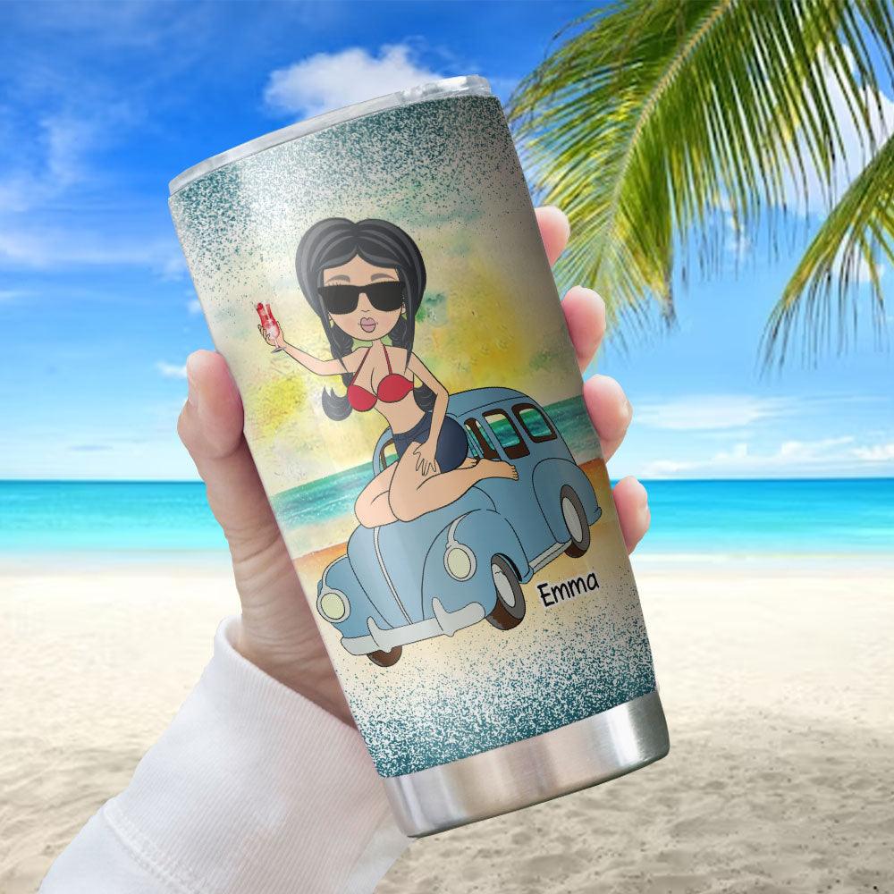 Personalized What Day Is Today Beach Girl Tumbler, Gift For Her - Extrabily