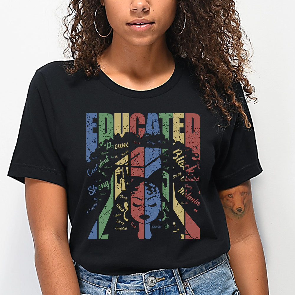 Educated Black Girl Magic Graduation T-Shirt, African Queen CustomCat